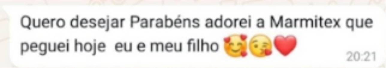 Captura de mensagem elogiando a marmita recebida